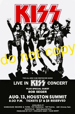 Kiss concert flyer for the Summit, Houston, TX 8/13/76 - Image 1 of 2