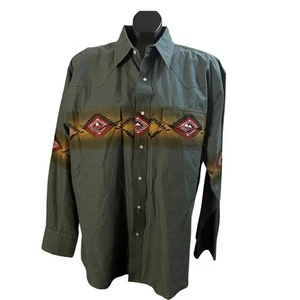 Wrangler Western Hemd L Southwestern Azteken Print Bull Skull Langarm - Bild 1 von 12