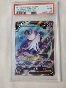 Galarian Articuno V (Alternate Full Art) 170/198 Swsh06: Chilling Reign PSA 9 - Foto 1 di 3