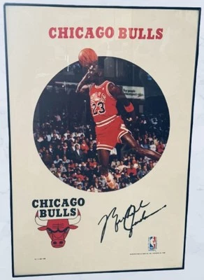 Tapiz de pancarta transparente Michael Jordan 1989 enmarcado de los Chicago Bulls. Sin envío Foto 1 de 4