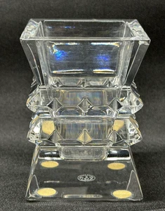 BACCARAT Columbine Crystal Flower Vase H9cm Clear Square Decorative Art - Picture 1 of 10