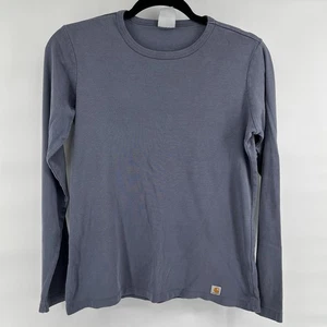 Carhartt Shirt Womens Size Small Blue Gray Long Sleeve Workwear Casual Tee - Picture 1 of 6
