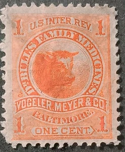 U.S.A MATCH AND MEDICINE STAMPS SCOTT RS252c. - Picture 1 of 2