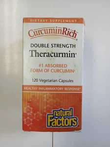 Natural Factors CurcuminRich Double Strength Theracurmin Supplement 120ct 05/28 - Picture 1 of 7