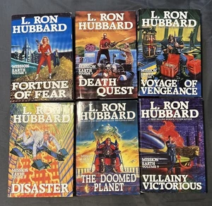 Vintage Mission Earth Series Vol 5-10 L. Ron Hubbard First Editions Dust Jacket - Foto 1 di 5