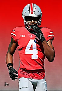 Stampa Pop Art Originale Jeremiah Smith "Ohio State Buckeyes" - Poster 13 x 19 - Foto 1 di 1