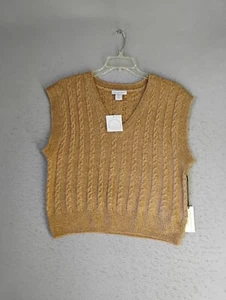 Cupcakes and Cashmere Womens Sweater Medium Brown Sleeveless Vest Knit Pullover - Picture 1 of 9