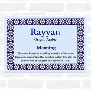 Certificado azul significado nombre Rayyan - Imagen 1 de 1