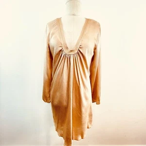 Nolita No.l.ita Sz S Champagne silk Longline Long Sleeve Top Designer Italy - Picture 1 of 12
