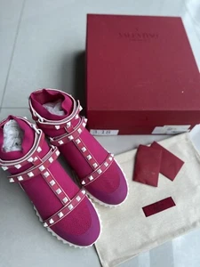 Valentino Rockstud Body-Tech Damen-Sneaker Socken Strick Hot Pink 38 995 $ NEU - Bild 1 von 15