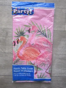 Party! Pink Flamingo Fun Colorful Lightweight Plastic Table Cover 54" x 108" NEW - Picture 1 of 8
