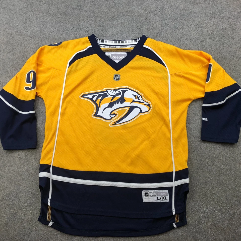 Camiseta deportiva de los Nashville Predators para niños XL amarilla Filip Forsberg Liga de hockey juvenil Foto 1 de 4