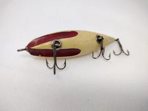 Wilson Wobbler Vintage Wood Fishing Lure 4" Fluted Red White - Picture 1 of 6
