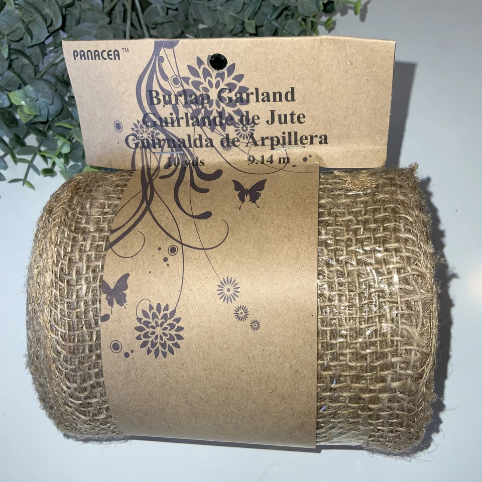 PANACER Decorative Accent Burlap Ribbon Garland 30 FT 9” 10 Yards 1 R0le