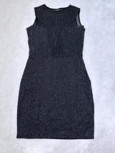 Size 8 GUESS Black Silver Sparkly Short Dress Party Cocktail - Picture 1 of 4