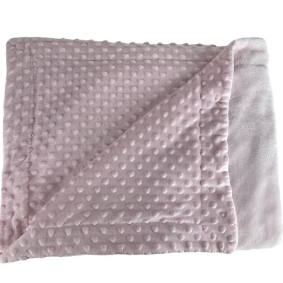 Pink Minky Dot Soft Fleece Baby Blanket Lovey 30" X 38" - Image 1 of 4
