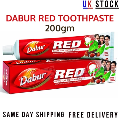 Dabur Red Toothpaste Ayurvedic Herbal For Strong Teeth Gums Vegetarian RED 200g