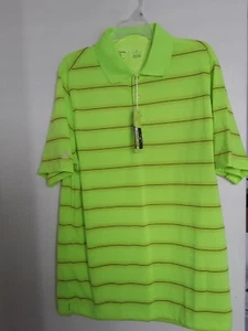 ANTIGUA Mens Polo Shirt L Green Golf Performance Wicking Desert Dry Polyester - Picture 1 of 4