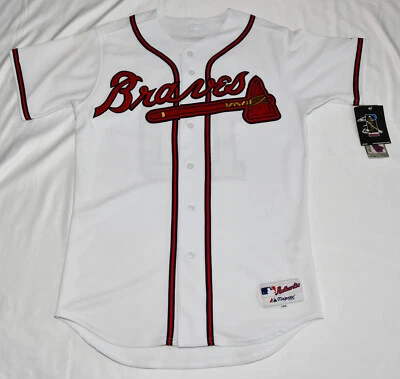 Majestic AUTÉNTICO Colección Atlanta Braves Jersey Blanco 44 Chipper Jones LEER Foto 1 de 4