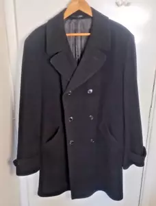 Baker St Mantel Wolle Kaschmir zweireihig Gr. XL schwarz Winter Frühling warm - Bild 1 von 17