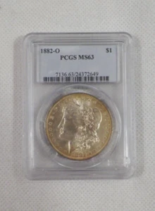 1882-O PCGS bewertet MS-63 Silber Morgan Dollar unzirkuliert getönt - Bild 1 von 2