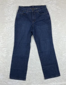 Izod Damenjeans dunkel wash blau Denim gerades Bein mittlerer Aufstand Größe 10 - Bild 1 von 10