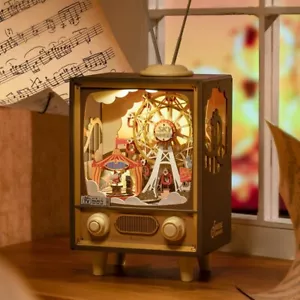 Rolife AMT01 Sunset Carnival Wooden DIY Music Box with LED Puzzle Dollhouse Gift - Picture 1 of 6