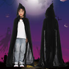 Teen Kids Boy Girl Hooded Cape Robe Cloak Vampire Witch Wizard Halloween Costume