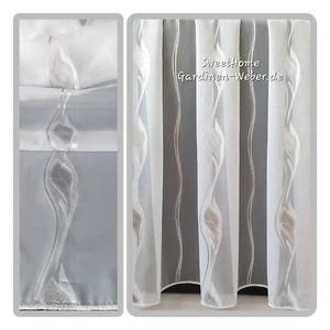 Voile Scherli für Store/Vorhang fein weiß/grau B-300 cm Gardinenstoff Meterware - Bild 1 von 6