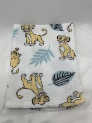 Disney Manta Bebé Rey León Simba Peluche Verde y Marrón Hojas Safari Selva Foto 1 de 4