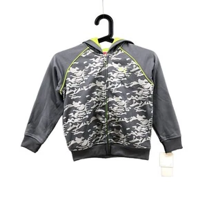 NWT Puma Boys Size 5 5T Zip Hoodie Gray Camo Active Track Jacket Lightweight  - Picture 1 of 11