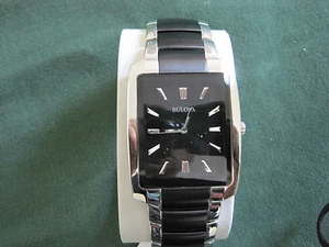 BOX 039 mans black ion plated stainless steel BULOVA watch - Picture 1 of 4