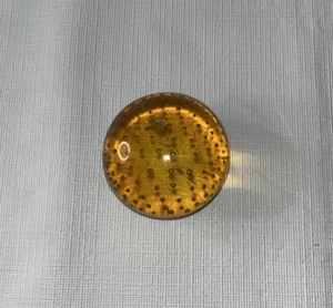 Vintage Art Glass Controlled Bubbles Paperweight Amber 2” - Picture 1 of 8
