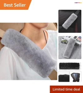 Soft Genuine Sheepskin Wool Auto Seat Belt Cover Seatbelt Shoulder Pad for a Mor - Picture 1 of 9
