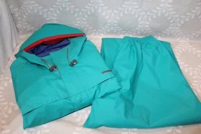 De colección Stearns Dry Wear Equipo de Lluvia Chaqueta con Capucha Pantalones Verde azulado Conjunto Para Hombre Grande Foto 1 de 4