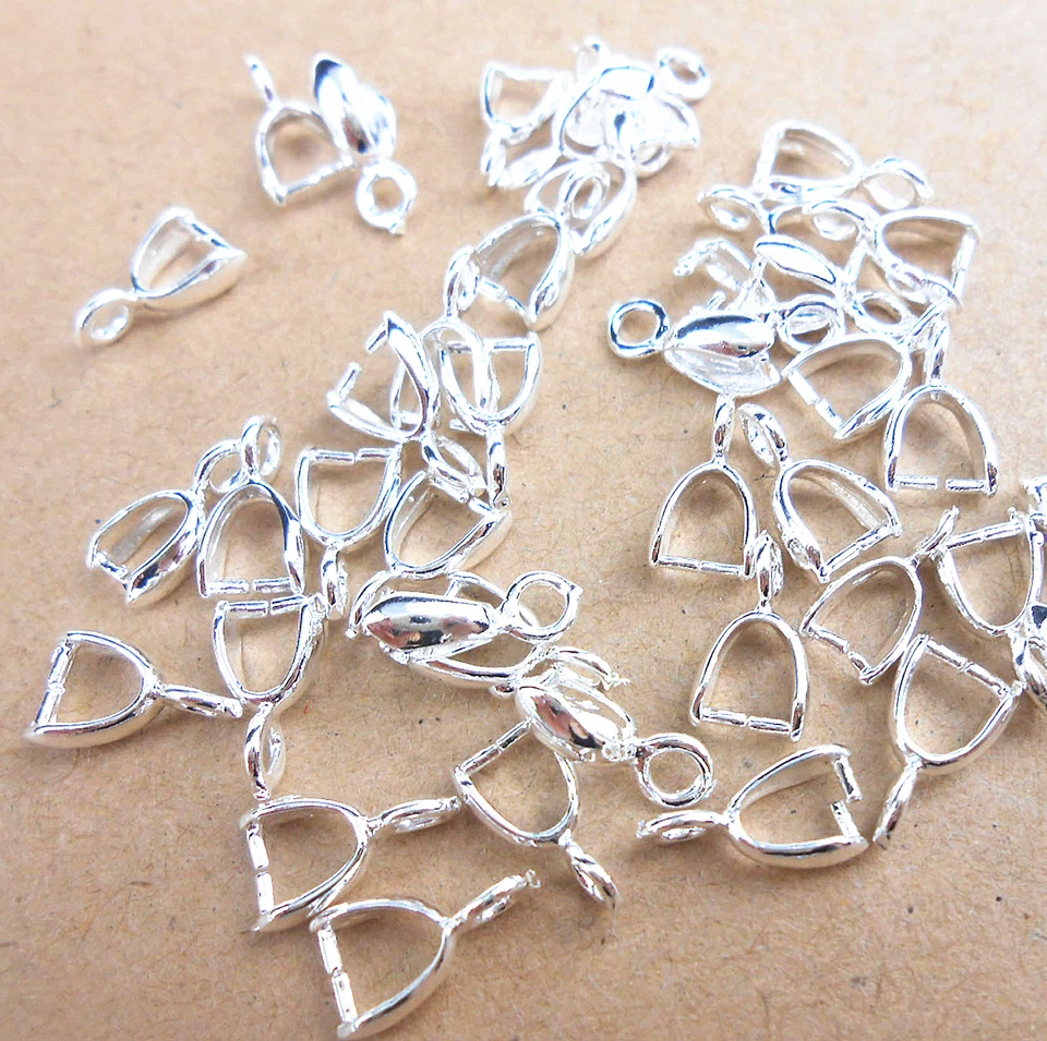 Wholesale 10PCS DIY Silver Jewelry Making Findings Connectors Pinch Bails Clasp - Image 1 of 3
