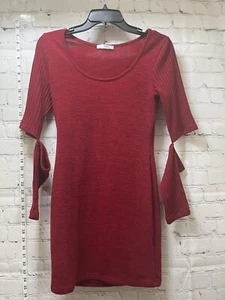 A’Gaci Red long sleeve open elbow sleeve scoop neck bodycon large New Womans - Picture 1 of 7