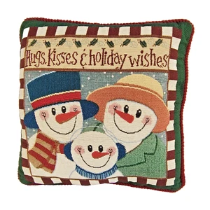 De colección Muñeco de Nieve Vacaciones Navidad Almohada Tapiz Punta de Aguja Invierno Deseos 17x17 - Imagen 1 de 24