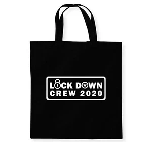 Lock Down Crew 2020 Tote Bag wiederverwendbar Baumwolle Einkaufstasche - Bild 1 von 8