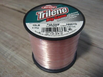 Berkley Trilene Big Game 单色钓鱼线 10 磅 1500 码粉色珊瑚色 — 第 1/4 张图片