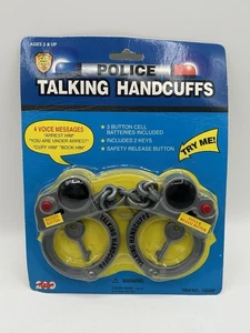 Juego de esposas parlantes policiales de colección nuevo/sellado plástico centavo tienda juguete 1995 SIN PROBAR - Imagen 1 de 14