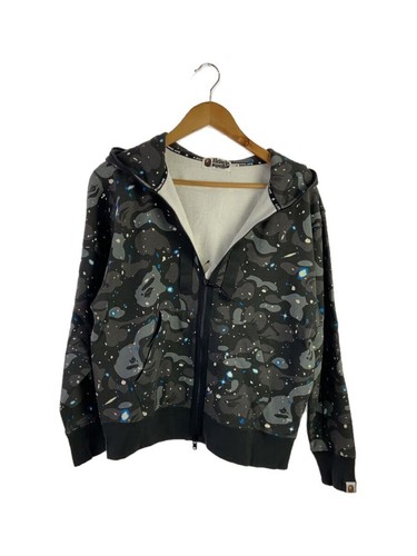 A BATHING APE (BAPE) Felpa con cappuccio e zip mimetica grigia BAPE A Bathing Ape S cotone #ED AZA