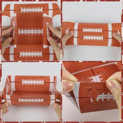 60 Pcs Football Paper Food Trays Football Party Snack Tray Disposable Bowls S... - Image 1 of 4