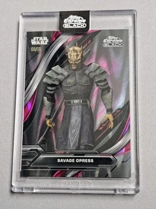 2024 Topps Star Wars Chrome Black Savage Opress SP-12 Animated SP Magenta /10 - Picture 1 of 2