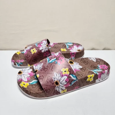 GUESS Floral Girls Sandals Size 5 Beach Slide Graphics Print - Image 1 of 4