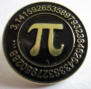 Insignia de alfiler de solapa esmaltada grande símbolo Pi (59) - Imagen 1 de 2