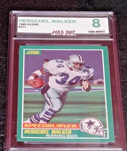 HERSCHEL WALKER***1989 SCORE--#317---MINT 8***EAGLES*COWBOYS--MAD Dog GRADED - Bild 1 von 1