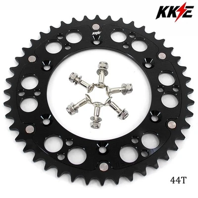 KKE 44T Hybrid Rear Sprocket for Suzuki RM125 250 98-08 DRZ400S 2000-2025 Black - Image 1 of 4