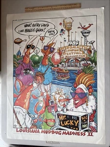 VTG 1984 Louisiana Mudbug Madness Intergalactic Crayfish Festival Poster Ballard - Bild 1 von 11