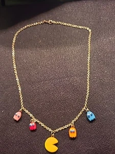 Pacman And Ghost Necklace 80s Retro Video Game Jewelry Not  Vintage  - Picture 1 of 15